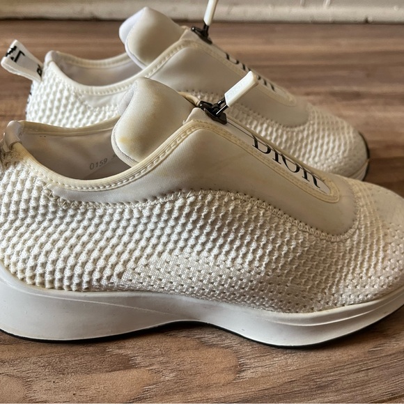 Dior Cream Knit Sneakers - Picture 1 of 5